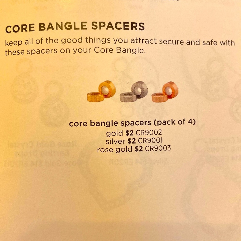 Origami Owl Core Bangle Bracelet Spacers Rose gold pack of 4